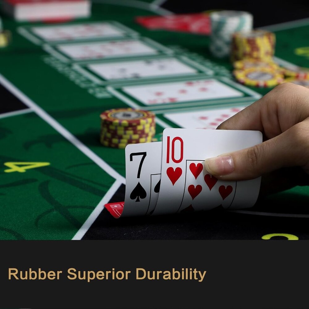 Texas Hold'Em Poker Mat Portable Rubber Poker Table Top Water Waterproof,(1 Set)